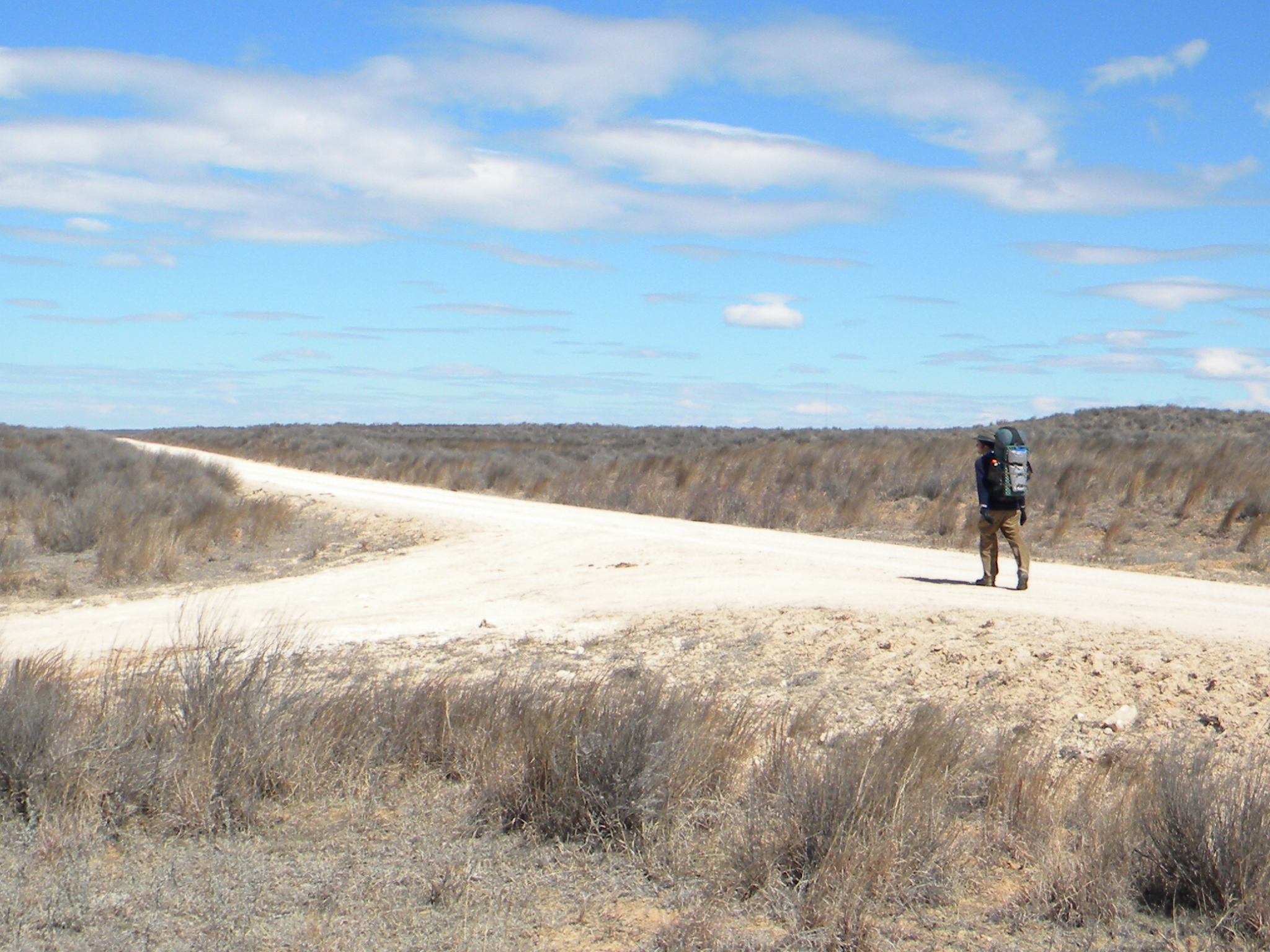The author is hiking through ranch land about twenty miles south of Higgins, Texas, near the Texas portion of the Black Kettle National Grasslands. 